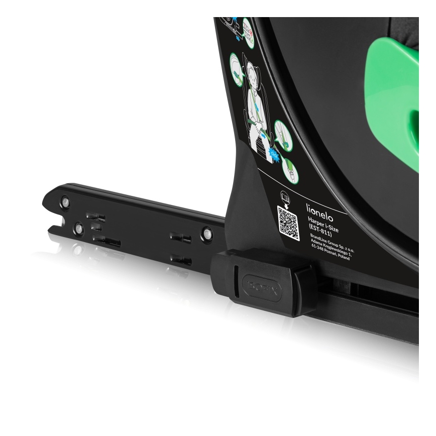 Lionelo - Silla de coche con base giratoria HARPER i-Size 76-150 cm Negro Carbono