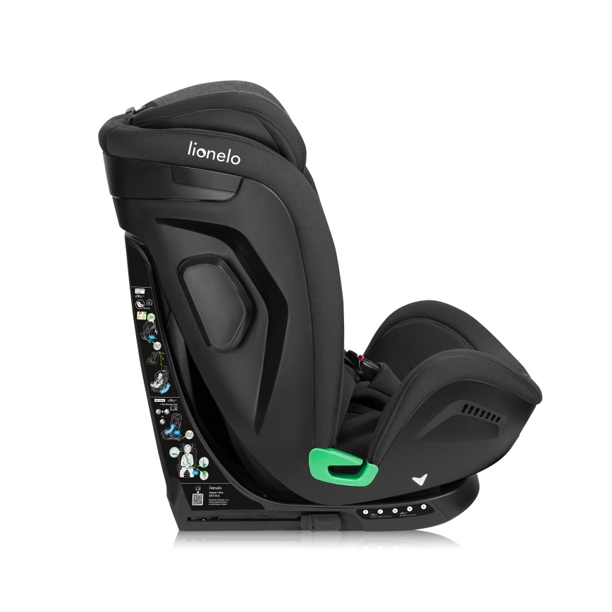 Lionelo - Silla de coche con base giratoria HARPER i-Size 76-150 cm Negro Carbono