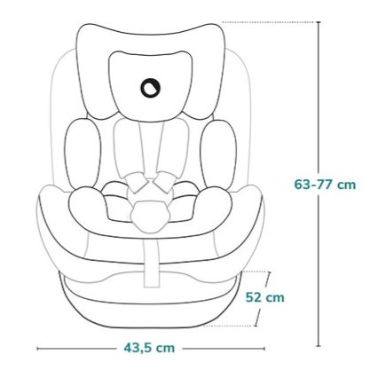 Lionelo - Silla de coche con base giratoria LAVENDER i-Size 76-150 cm Gris Stone