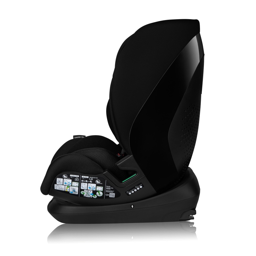 Lionelo - Silla de coche con base giratoria LAVENDER i-Size 76-150 cm Negro Carbono