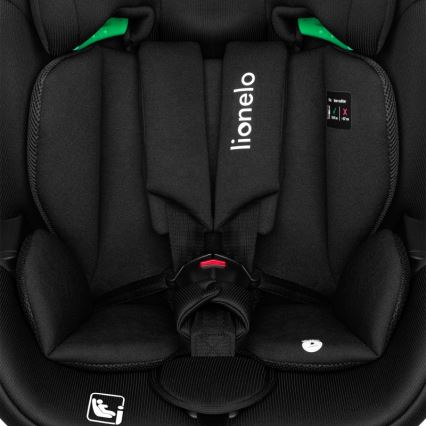 Lionelo - Silla de coche con base giratoria LAVENDER i-Size 76-150 cm Negro Carbono