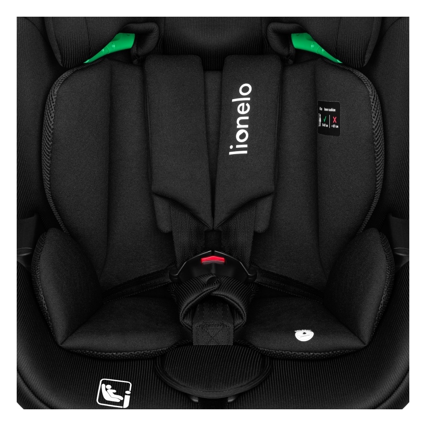 Lionelo - Silla de coche con base giratoria LAVENDER i-Size 76-150 cm Negro Carbono