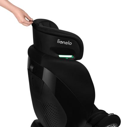 Lionelo - Silla de coche con base giratoria LAVENDER i-Size 76-150 cm Negro Carbono