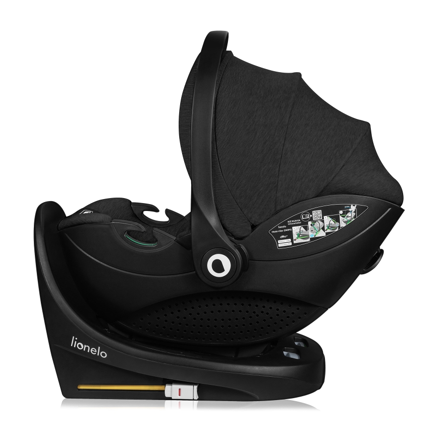 Lionelo - Silla de coche con base giratoria MOXIE SET i-Size 40-87 cm Negro Carbono