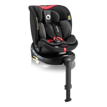 Lionelo - Silla de coche con base giratoria NAVY i-Size 40-150 cm negra/roja