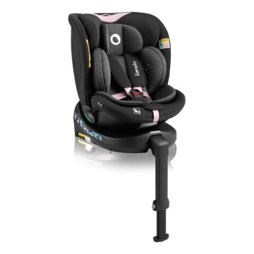 Lionelo - Silla de coche con base giratoria NAVY i-Size 40-150 cm negro/rosa
