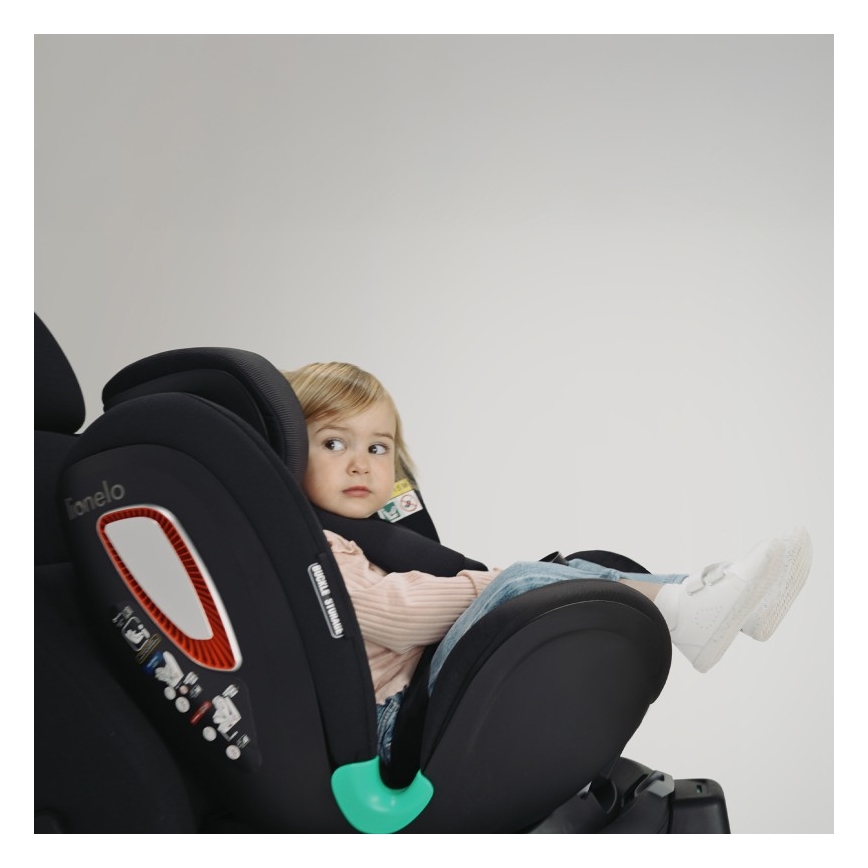 Lionelo - Silla de coche con base giratoria ANTOON PLUS i-Size 40-105 cm Negro ónix
