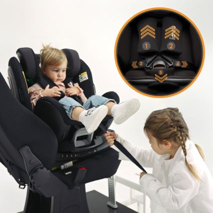 Lionelo - Silla de coche con base giratoria ANTOON PLUS i-Size 40-105 cm Negro ónix