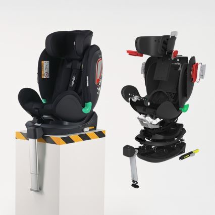 Lionelo - Silla de coche con base giratoria ANTOON PLUS i-Size 40-105 cm Negro ónix
