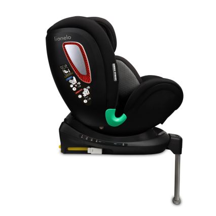 Lionelo - Silla de coche con base giratoria ANTOON PLUS i-Size 40-105 cm Negro ónix