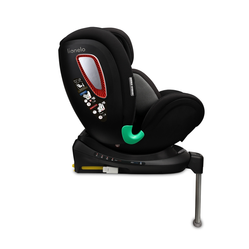 Lionelo - Silla de coche con base giratoria ANTOON PLUS i-Size 40-105 cm Negro ónix