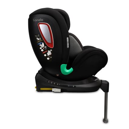 Lionelo - Silla de coche con base giratoria ANTOON PLUS i-Size 40-105 cm Negro ónix