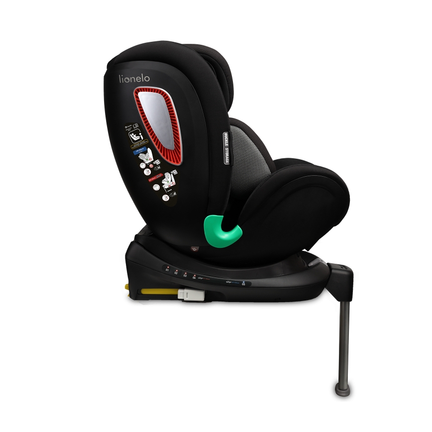 Lionelo - Silla de coche con base giratoria ANTOON PLUS i-Size 40-105 cm Negro ónix