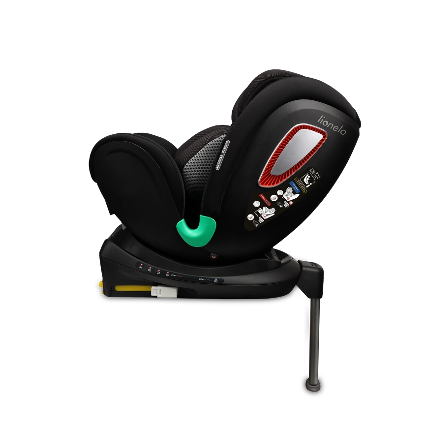 Lionelo - Silla de coche con base giratoria ANTOON PLUS i-Size 40-105 cm Negro ónix