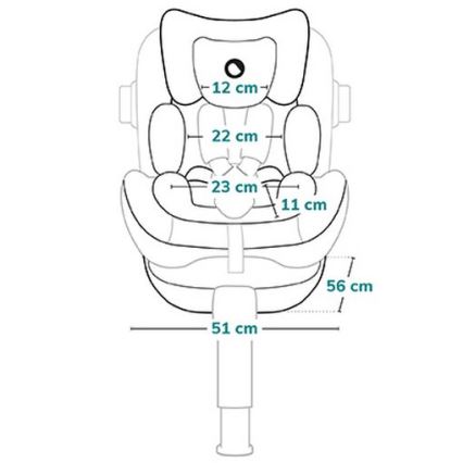 Lionelo - Silla de coche con base giratoria ANTOON PLUS i-Size 40-105 cm Negro ónix