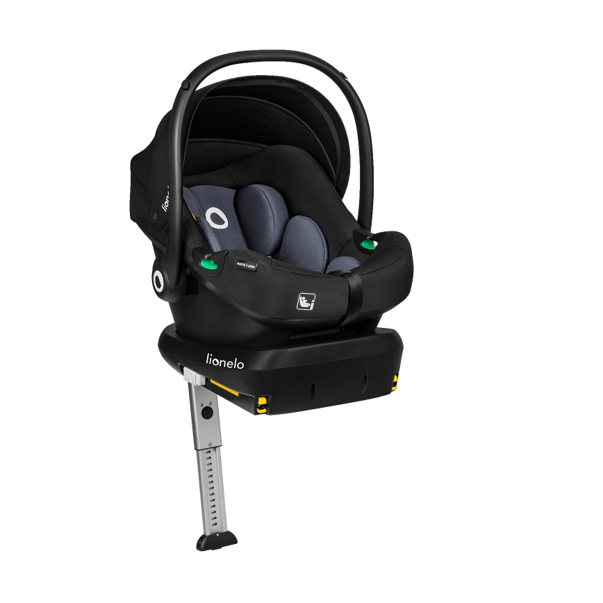 Lionelo - Silla de coche giratoria con base ASTRID SET i-Size 40-87 cm Negro/Gris