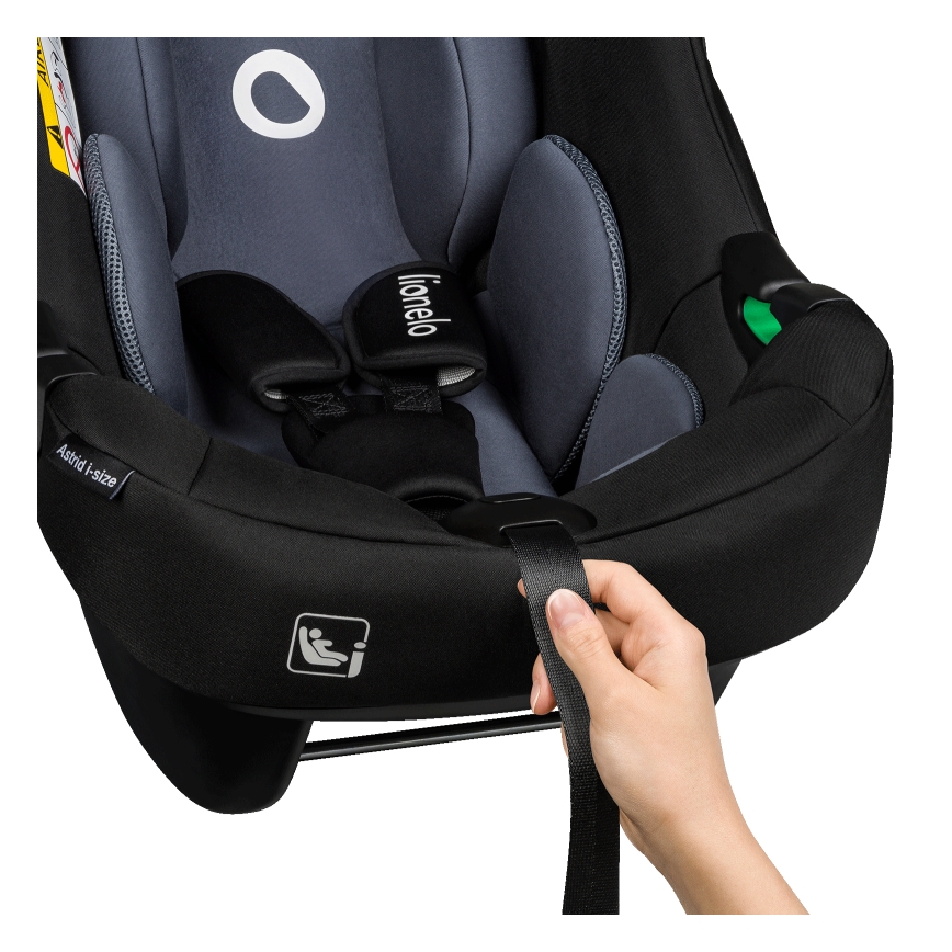 Lionelo - Silla de coche giratoria con base ASTRID SET i-Size 40-87 cm Negro/Gris