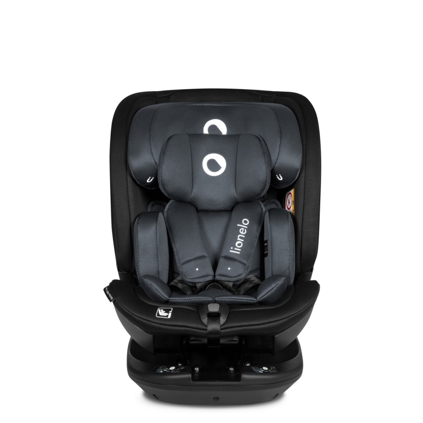 Lionelo - Silla de coche giratoria con base BASTIAAN i-Size 40-150 cm Gris piedra