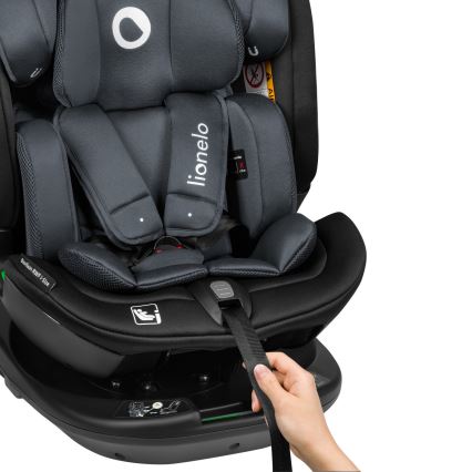 Lionelo - Silla de coche giratoria con base BASTIAAN i-Size 40-150 cm Gris piedra
