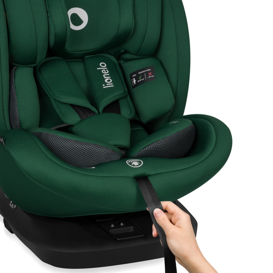 Lionelo - Silla de coche giratoria con base BASTIAAN i-Size 40-150 cm Verde Bosque