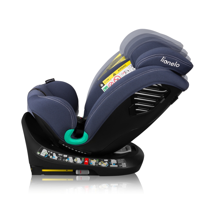 Lionelo - Silla de coche con base giratoria BASTIAAN ONE i-Size 40-150 cm Azul marino