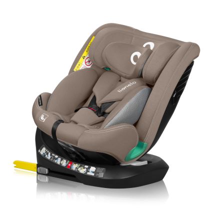 Lionelo - Silla de coche giratoria con base BASTIAAN ONE i-Size 40-150 cm beige arena