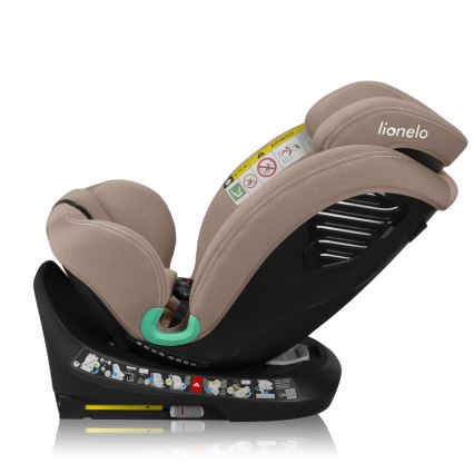 Lionelo - Silla de coche giratoria con base BASTIAAN ONE i-Size 40-150 cm beige arena