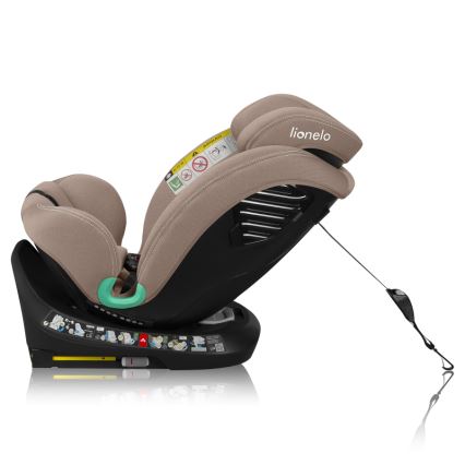 Lionelo - Silla de coche giratoria con base BASTIAAN ONE i-Size 40-150 cm beige arena