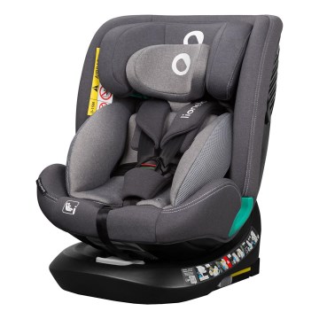 Lionelo - Silla de coche giratoria con base BASTIAAN ONE i-Size 40-150 cm Gris Piedra