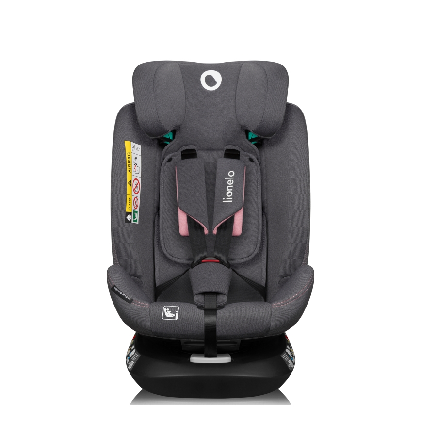 Lionelo - Silla de coche con base giratoria BASTIAAN ONE i-Size 40-150 cm Pink Rose