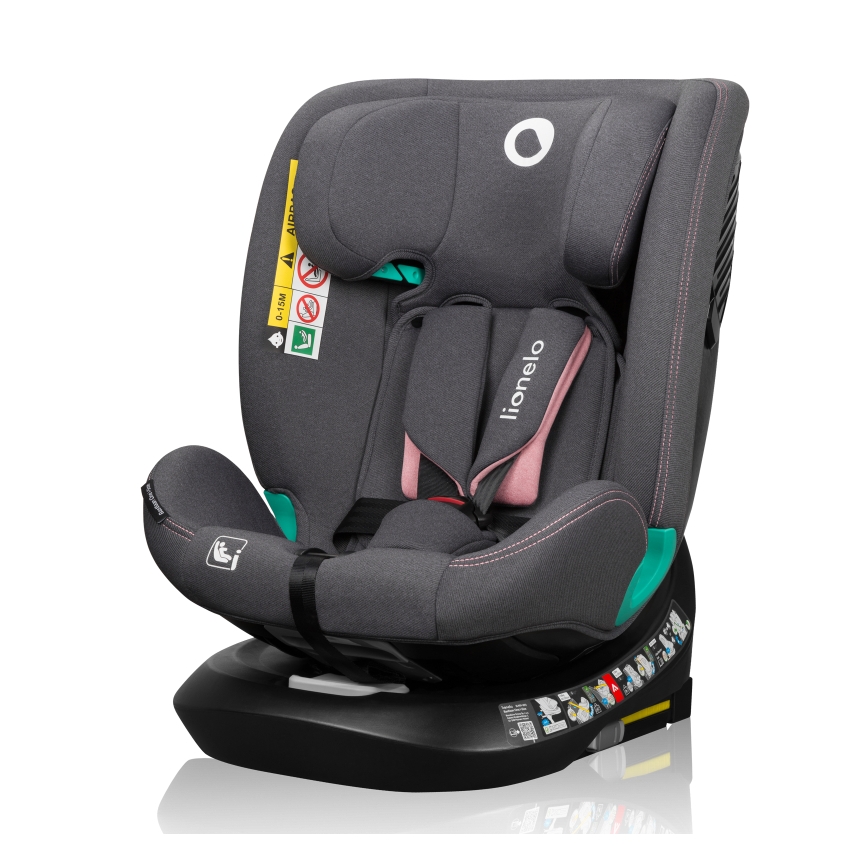 Lionelo - Silla de coche con base giratoria BASTIAAN ONE i-Size 40-150 cm Pink Rose