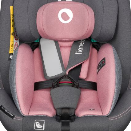 Lionelo - Silla de coche con base giratoria BASTIAAN ONE i-Size 40-150 cm Pink Rose
