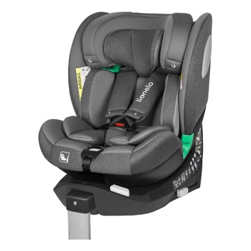 Lionelo - Silla de coche giratoria con base BRAAM i-Size 40-150 cm Gris Piedra