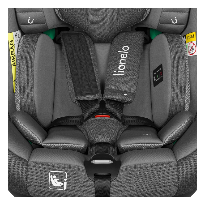 Lionelo - Silla de coche giratoria con base BRAAM i-Size 40-150 cm Gris Piedra
