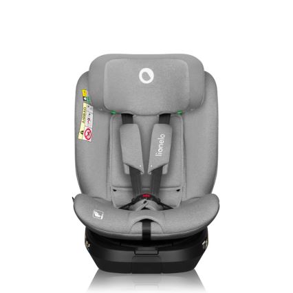 Lionelo - Silla de coche giratoria con base BRAVE i-Size 40-150 cm Gris piedra