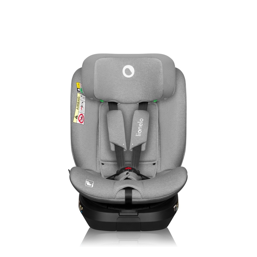 Lionelo - Silla de coche giratoria con base BRAVE i-Size 40-150 cm Gris piedra