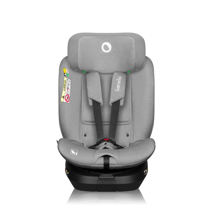 Lionelo - Silla de coche giratoria con base BRAVE i-Size 40-150 cm Gris piedra
