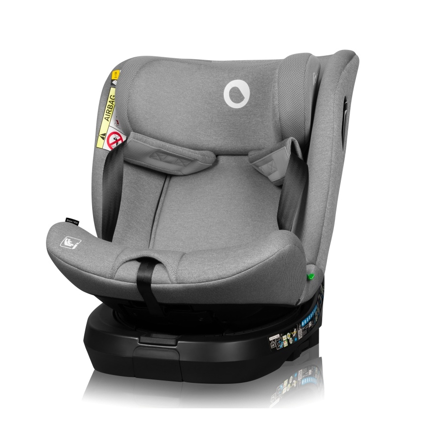 Lionelo - Silla de coche giratoria con base BRAVE i-Size 40-150 cm Gris piedra