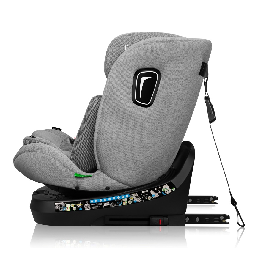Lionelo - Silla de coche giratoria con base BRAVE i-Size 40-150 cm Gris piedra