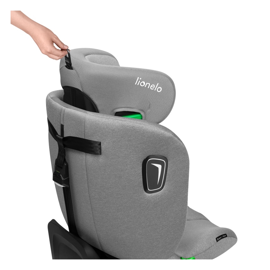 Lionelo - Silla de coche giratoria con base BRAVE i-Size 40-150 cm Gris piedra