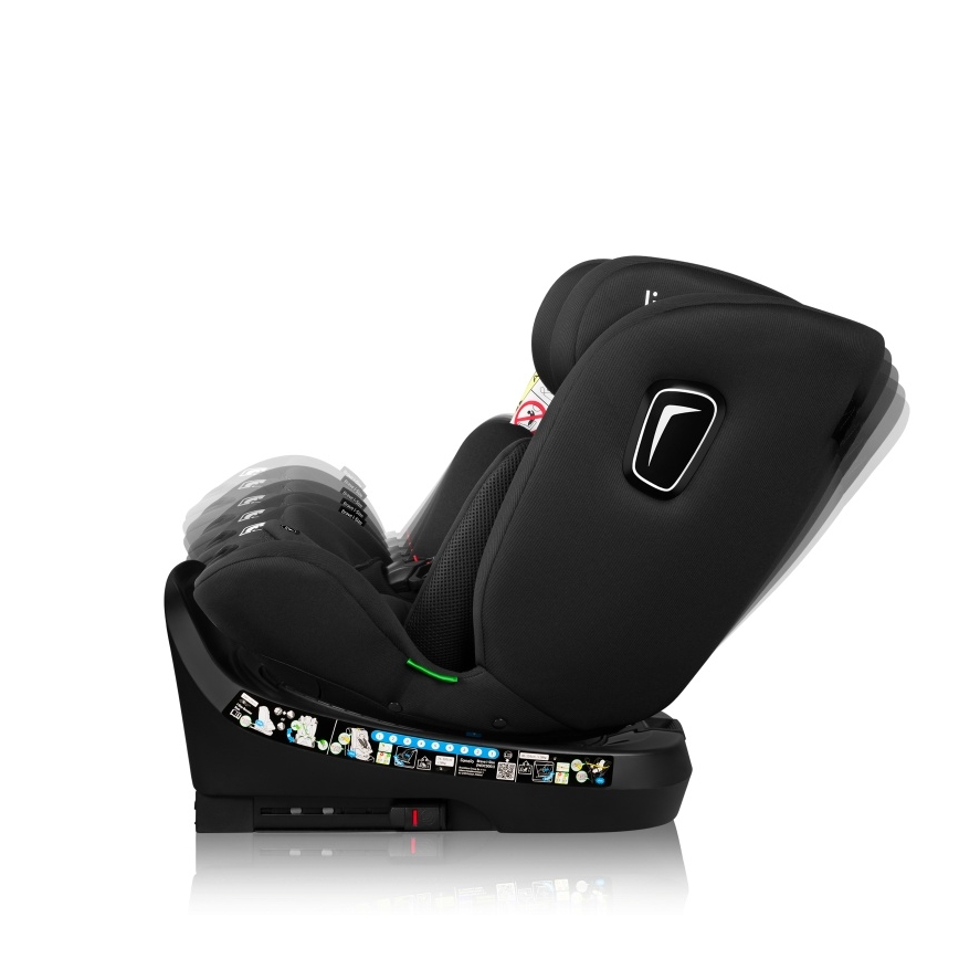 Lionelo - Silla de coche giratoria con base BRAVE i-Size 40-150 cm Negro Carbono