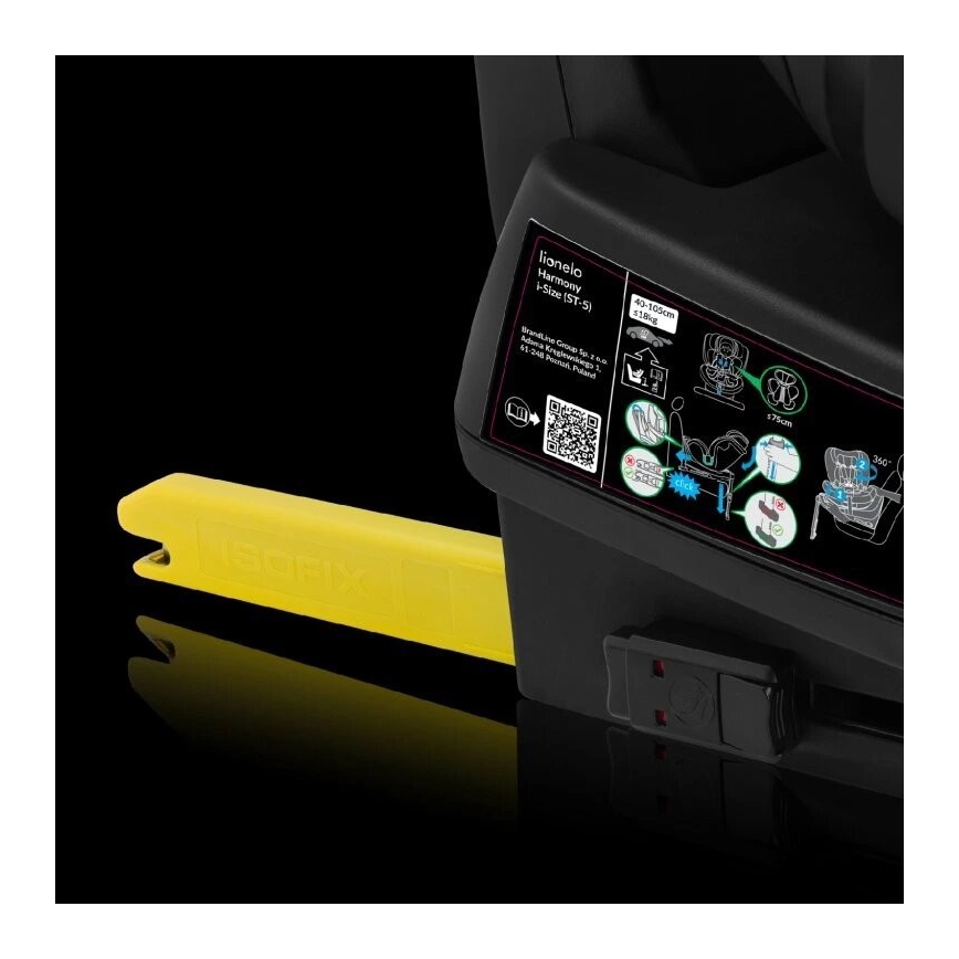 Lionelo - Silla de coche giratoria con base HARMONY i-Size 40-150 cm gris