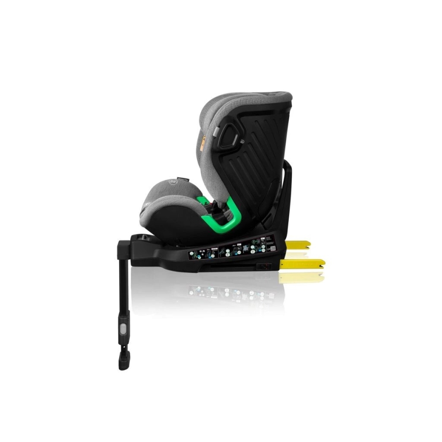 Lionelo - Silla de coche giratoria con base HARMONY i-Size 40-150 cm negro/gris