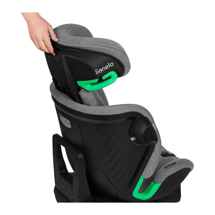 Lionelo - Silla de coche giratoria con base HARMONY i-Size 40-150 cm negro/gris