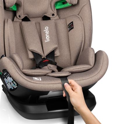 Lionelo - Silla de coche giratoria con base LAVENDER i-Size 76-150 cm Beige Latte