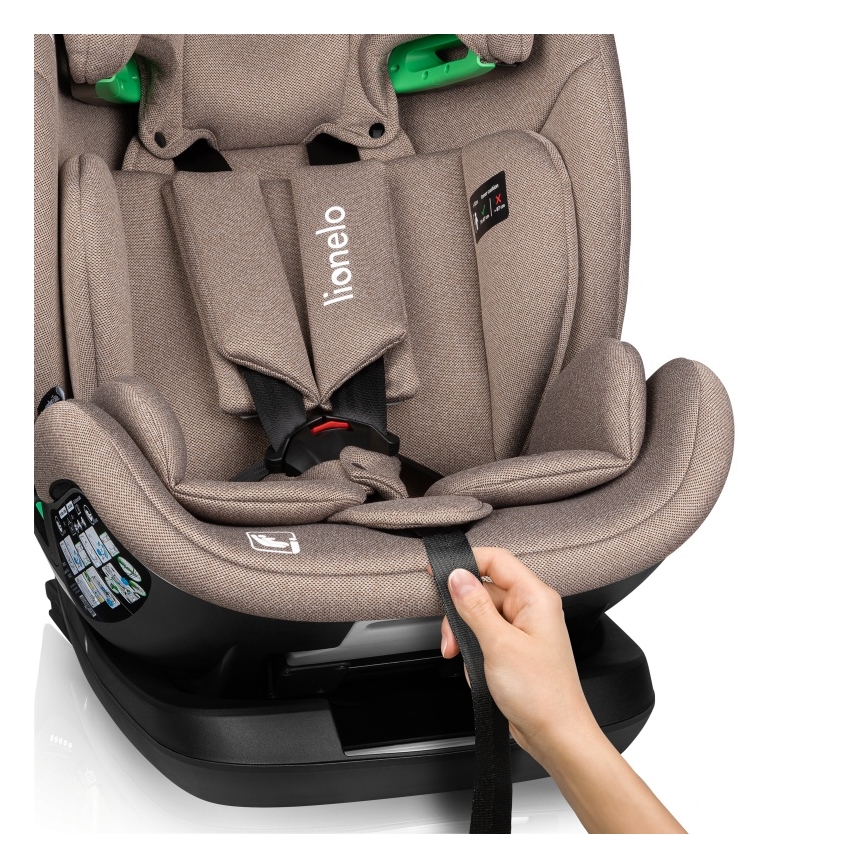 Lionelo - Silla de coche giratoria con base LAVENDER i-Size 76-150 cm Beige Latte