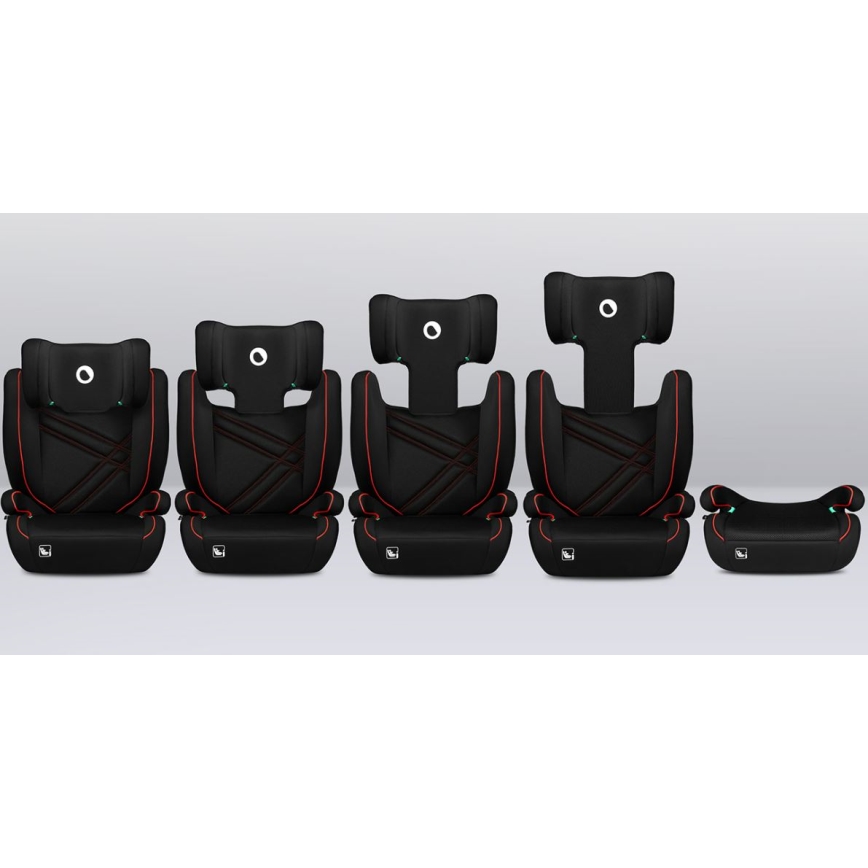 Lionelo - Silla de coche HUGO i-Size 100-150 cm negra/roja
