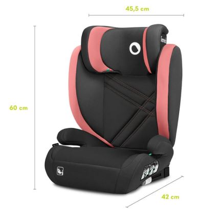 Lionelo - Silla de coche HUGO i-Size 100-150 cm negro/rosa