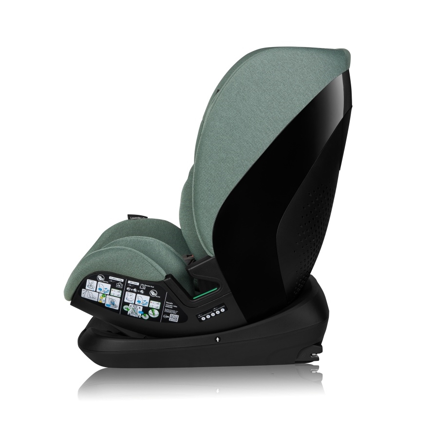 Lionelo - Silla de coche giratoria con base LAVENDER i-Size 76-150 cm Verde pistacho