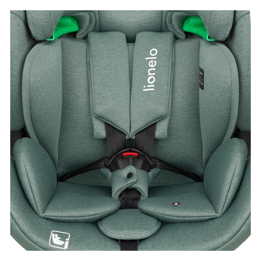 Lionelo - Silla de coche giratoria con base LAVENDER i-Size 76-150 cm Verde pistacho